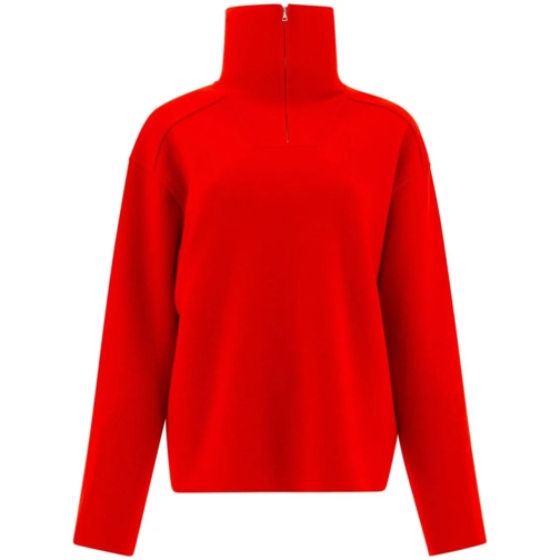 AURALEE Pull Bright Red Wool Milano Sweater Red