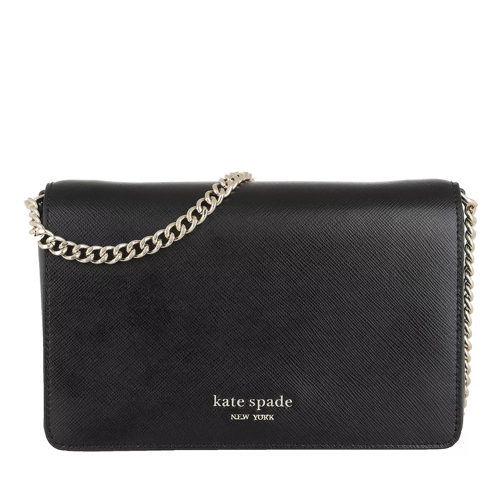 Kate Spade New York Spencer Saffiano Leather Chain Wallet Black Portemonnee Aan Een Ketting