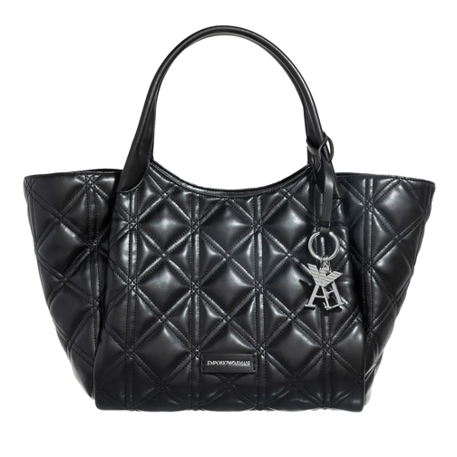 Emporio Armani Shopping Bag Black Quilted Shopping Bag Black