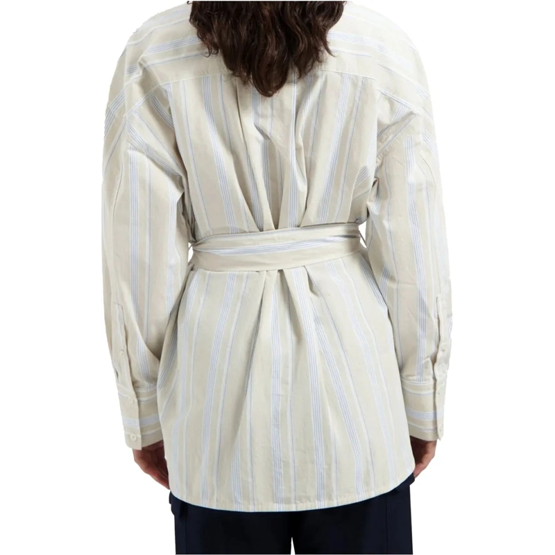 ØLÅF Bluse olaf Stripe Tie Shirt Ls Blouses Blauw W200304 blau(Image 4)
