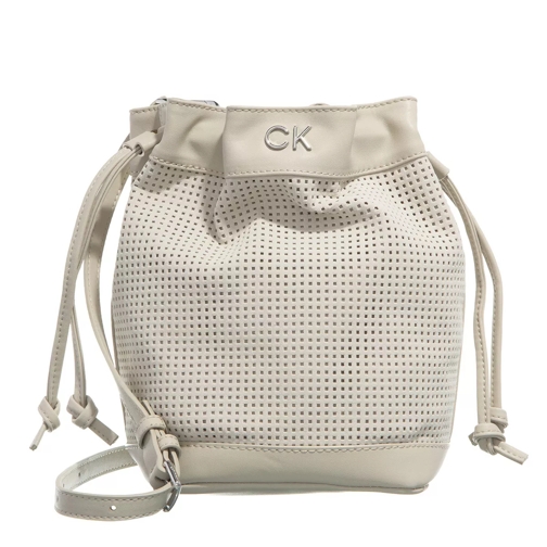 Calvin Klein Re-Lock Drawstring Bag Small Perf Stoney Beige Borsa a secchiello