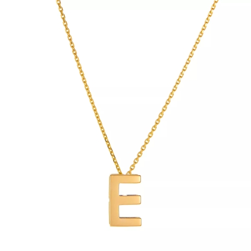 BELORO Necklace Letter E Yellow Gold Mellanlångt halsband