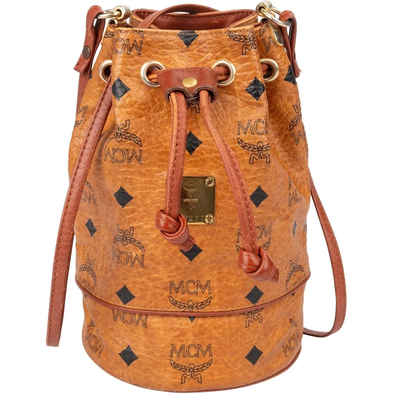 MCM Fourre-tout MCM Visetos Monogram Bucket Crossbody Bag braun