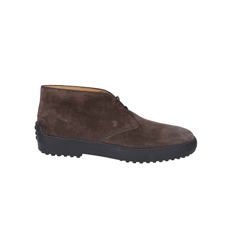 Tod's Bottes Dark Brown Suede Polacchino Brown