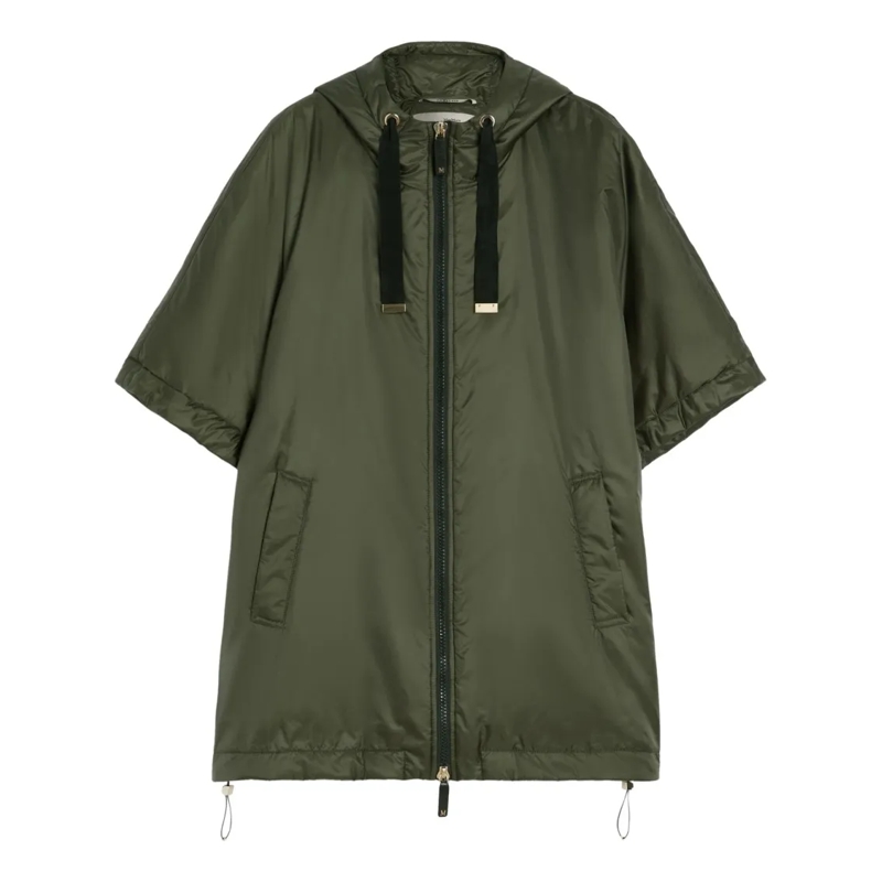 Max Mara Veste de transition Lightweight Hooded Jacket With Relaxed Fit Green