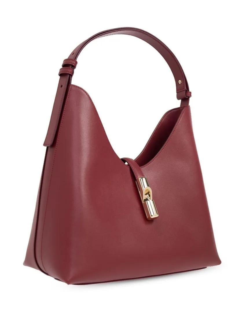 Thumbnail - Furla Hobo Bags - Structured Handbag With Gold-Tone Clasp - Gr. unisize - in Rot - für Damen