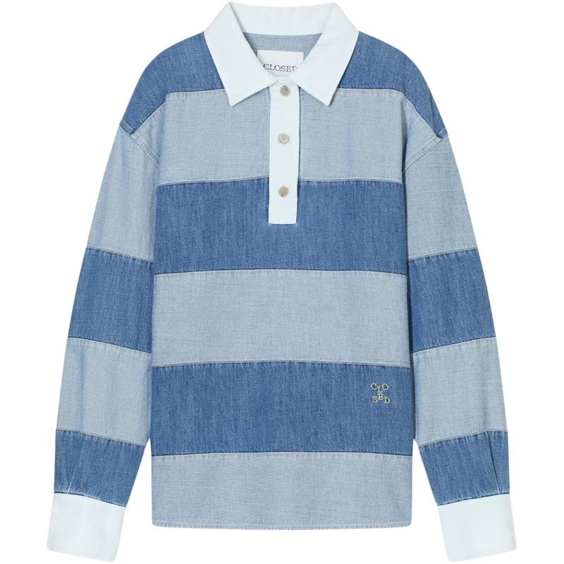 Closed T-Shirt Closed Rugby Shirt Polos Lichtblauw C94350-16f-3e blau