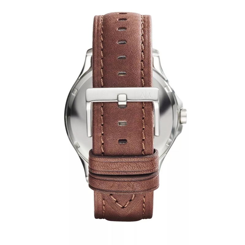 Armani Exchange Automatikuhr Armani Exchange Three-Hand Date Brown Leather Watc Brown(Image 5)