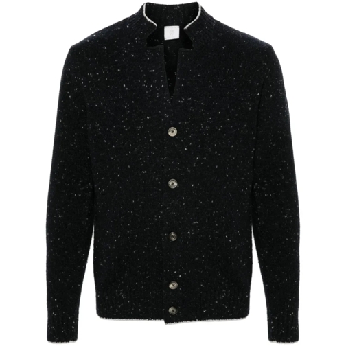 Eleventy Speckle-Knit Cardigan Blue Cardigan