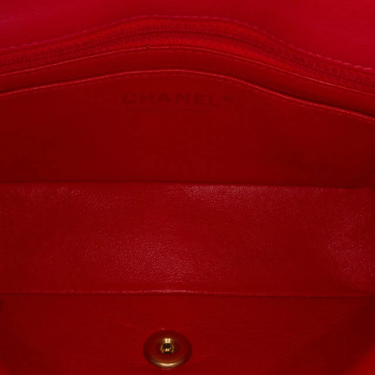 Chanel Hobo bags 2019 Mini Rectangular Classic Lambskin Single Flap in rood