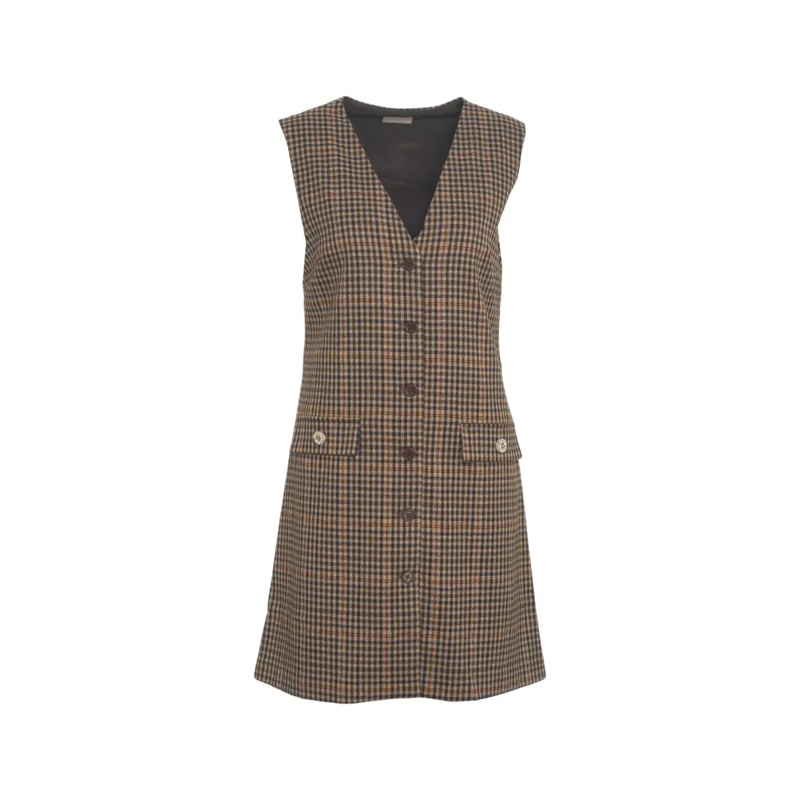LIU JO Midikleid Checked Midi Dress Brown