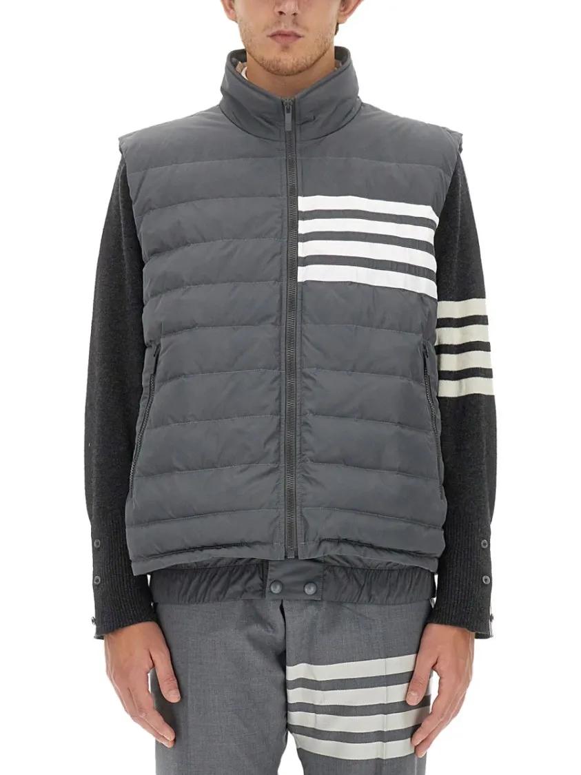 Thumbnail - Thom Browne - 4Bar Vest - Größe 5 - grau