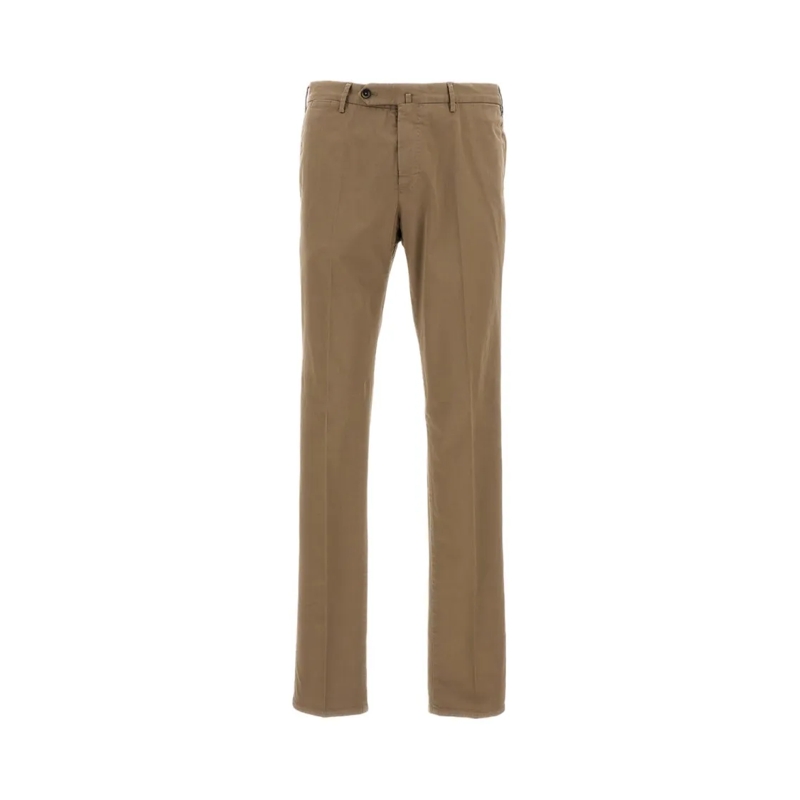 Pt01 Chino Slim Stretch Gabardine Trousers With Tailored Fit Neutrals