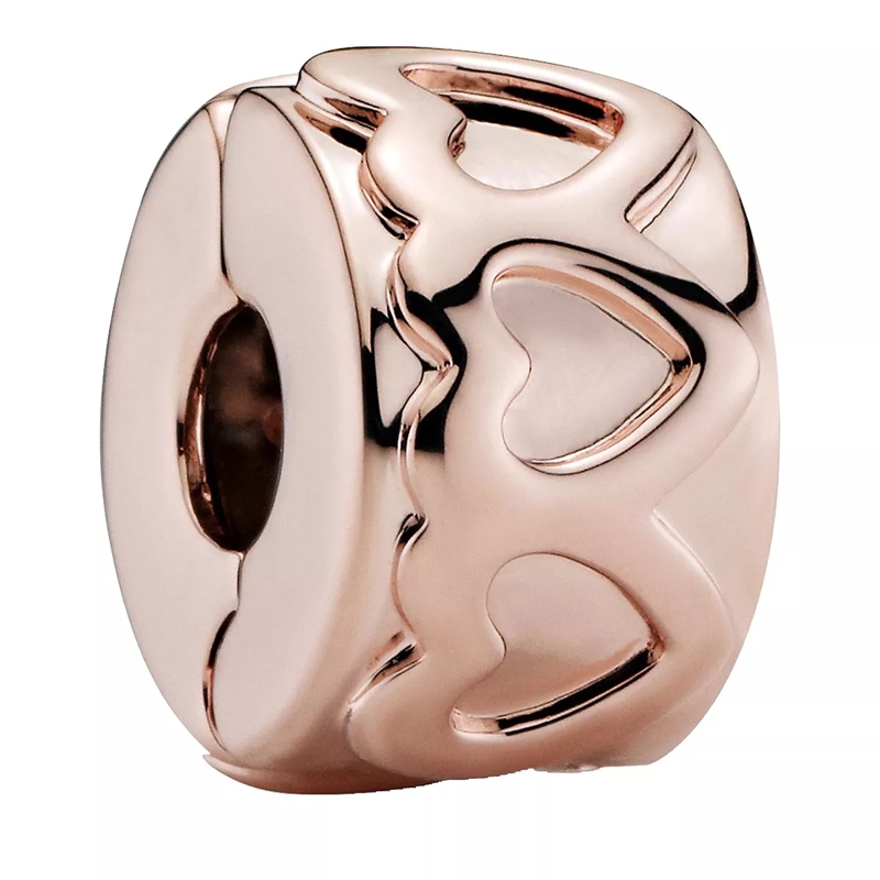 Pandora Anhänger Gereihte Herzen Clip 14k Rose gold-plated unique metal blend