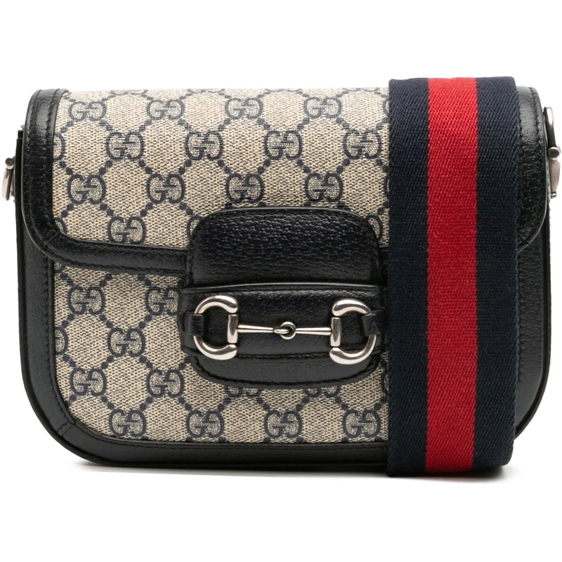 Gucci Sac à bandoulière Small GG Supreme Horsebit 1955 Crossbody braun