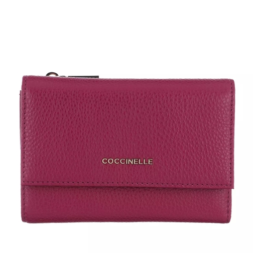 Coccinelle Metallic Soft Wallet Leather  Deep Violet Portemonnaie mit Überschlag
