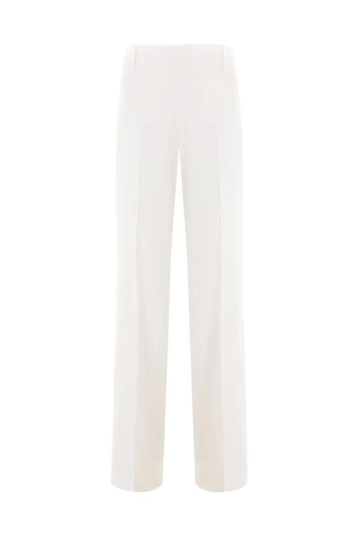 Thumbnail - Ermanno Scervino - Straight-Leg Trousers With Structured Waistband - Größe 40 - white