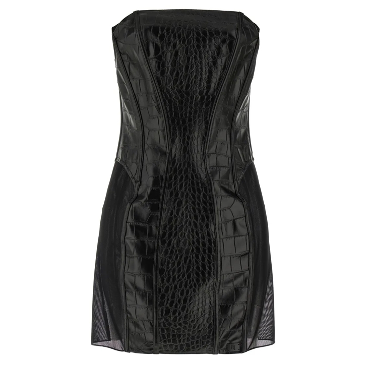 ワンピース ELISABETTA FRANCHI Coconut texture dress Elisabetta Franchi Coconut Texture Dress Black | Minikleider