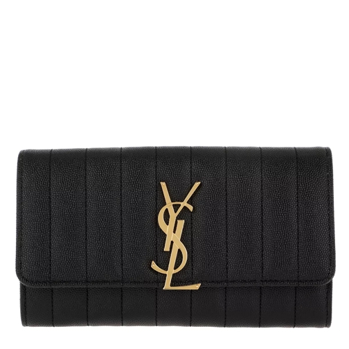 Saint Laurent YSL Monogramme Wallet Leather Black Continental Wallet-plånbok