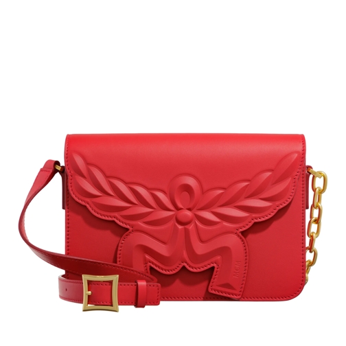 MCM Himmel Leather Maxi Hn Crossbody Small Xc Candy Red Sac à bandoulière