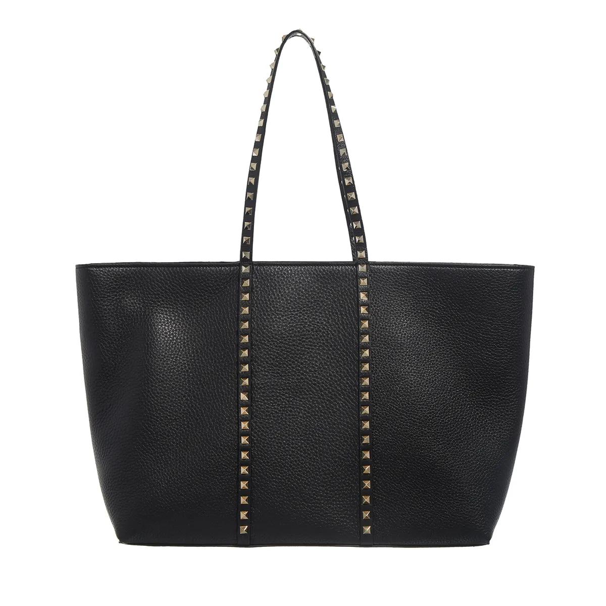 Valentino Garavani Hobo Bags - Rockstud Tote Bag - Gr. unisize - in Schwarz - für Damen - aus Leder & Leder & Leder