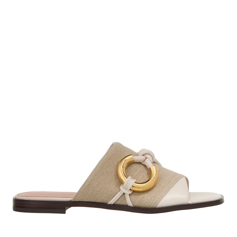 Coccinelle Slides Coccinelle Carmy Canvas Bi Natural/Blanco