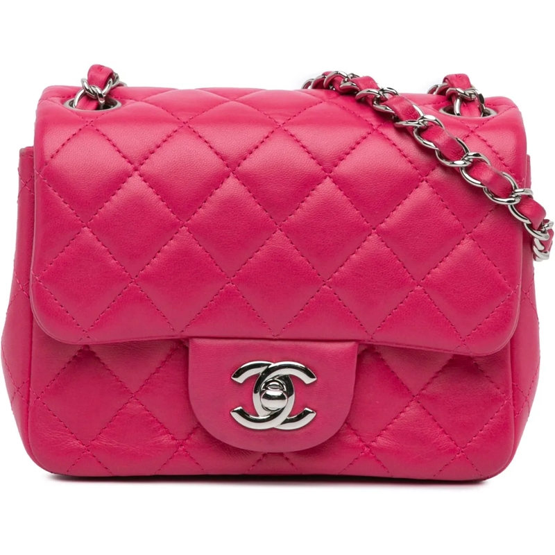 Chanel Schultertasche Mini Square Classic Lambskin Single Flap rose
