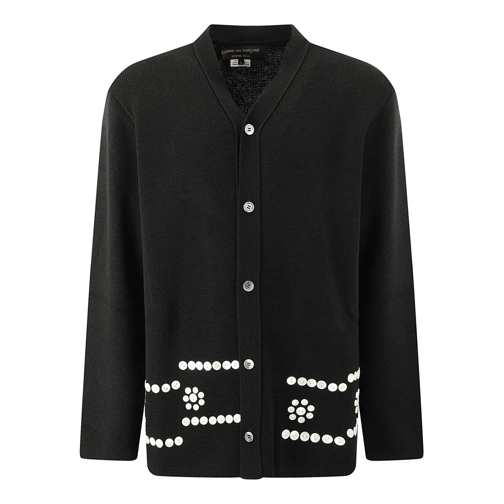 Comme des Garcons Strickjacke V-Neck Button Closure Cardigan Black