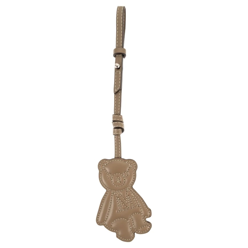 Max Mara  Mxalacca - Leather Keyring With Bear Charm Neutrals