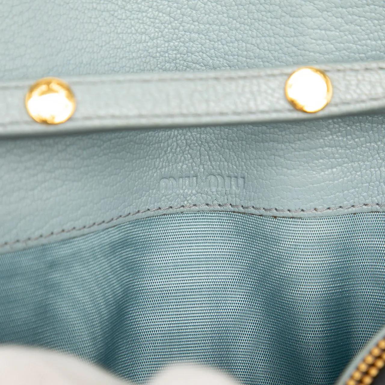 Thumbnail - Miu Miu Hobo Bags - Bicolor Goatskin Madras Wallet on Chain - Gr. unisize - in Blau - für Damen