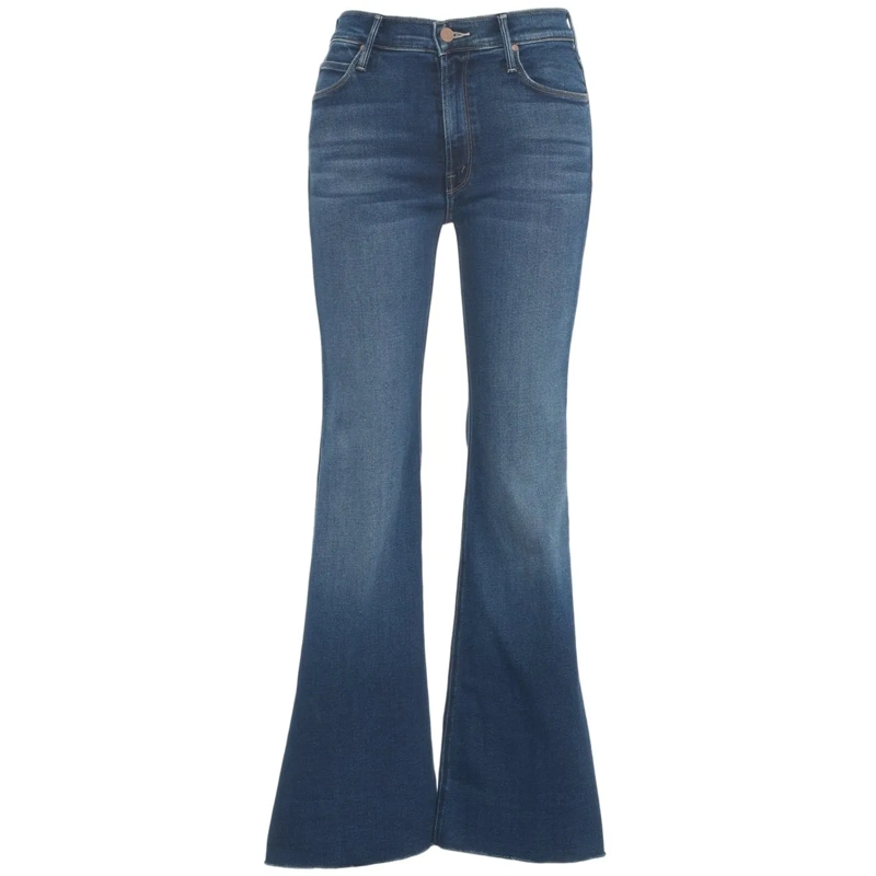 Mother Jeans Slim Fit Flared Jeans 'Lil Doozy Fray' blau