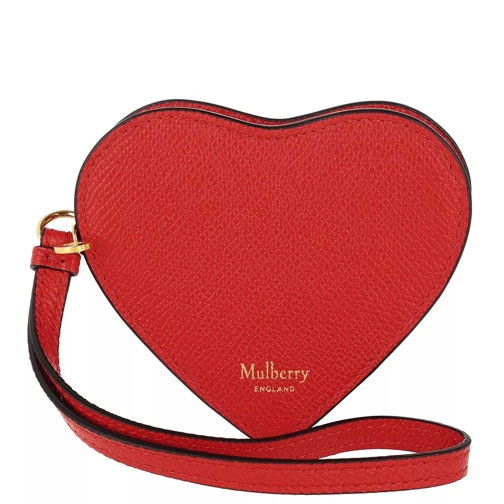Mulberry Heart Coin Zip Purse Grain Lipstick Red Portamonete