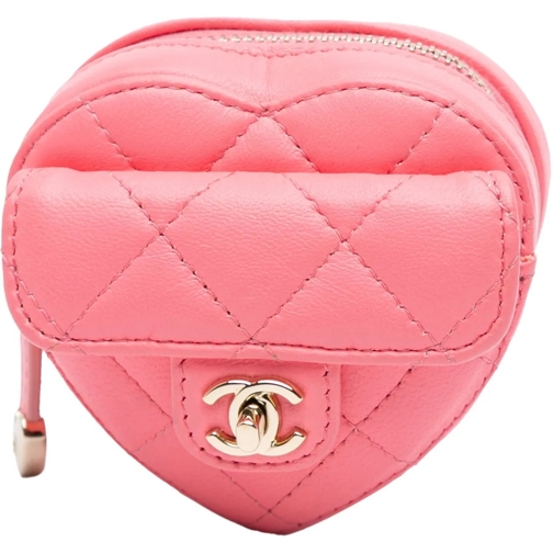 Chanel Porte-cartes 2021 Lambskin CC In Love Heart Zipped Arm Coin Pur rose (Image 2)
