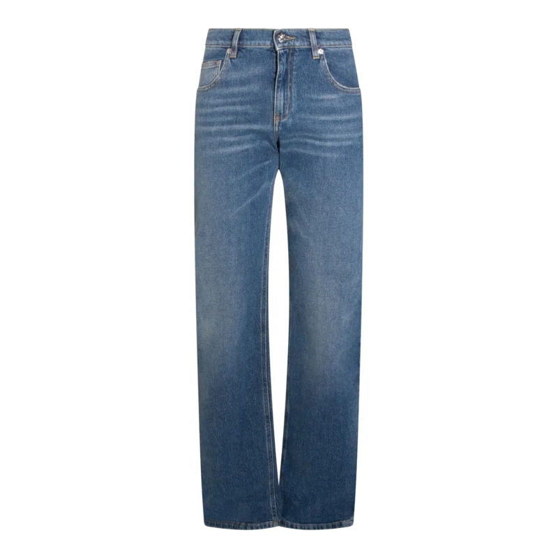 Blumarine Jeans Straight-Leg Jeans With Embroidered Logo Detail Blue