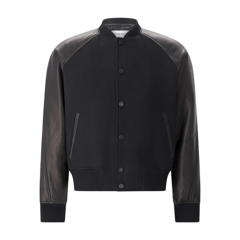 Givenchy Übergangsjacke Blouson aus Leder & Wolle schwarz
