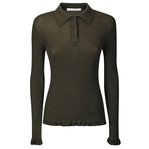 Cecille Bahnsen Hauts à manches longues Wool Polo Shirt Grey