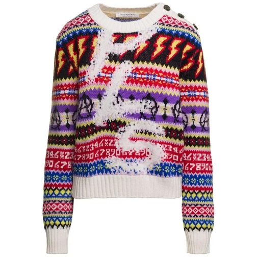 Philosophy Di Lorenzo Serafini Multicolor Sweater With Jacquard Motif And Pls Log Multicolor 
