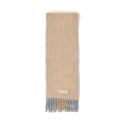 Marni Lichtgewicht Sjaal Wool Logo Scarf Neutrals