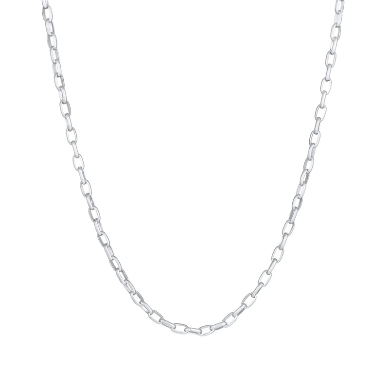 Kuzzoi Mittellange Halskette Halskette Herren Rundanker Oval Basic 925 Silber silber(Image 2)