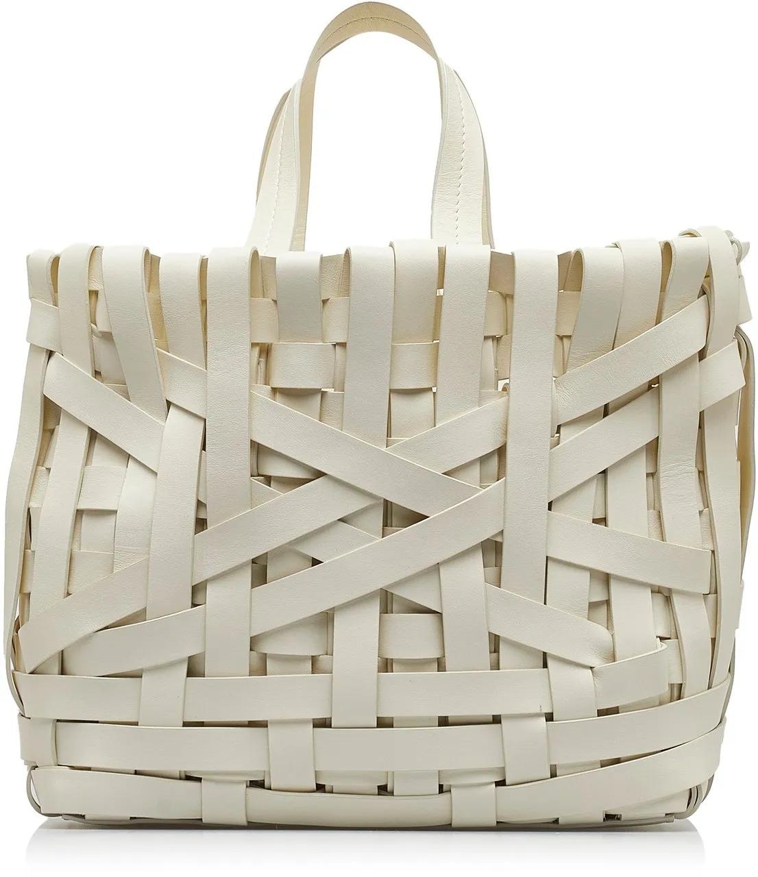 Thumbnail - Jil Sander Shopper - Woven Leather Basket Tote - Gr. unisize - in Weiß - für Damen
