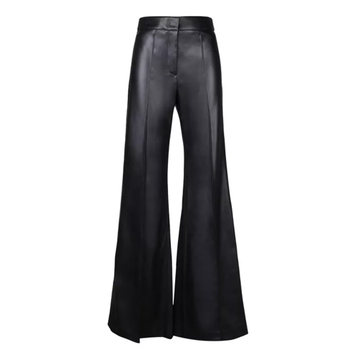 Blanca Vita Leatherette Flared Trousers Black Casual Broek