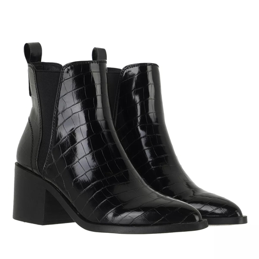 Steve Madden Audience Bootie Black Croco Ankle Boot