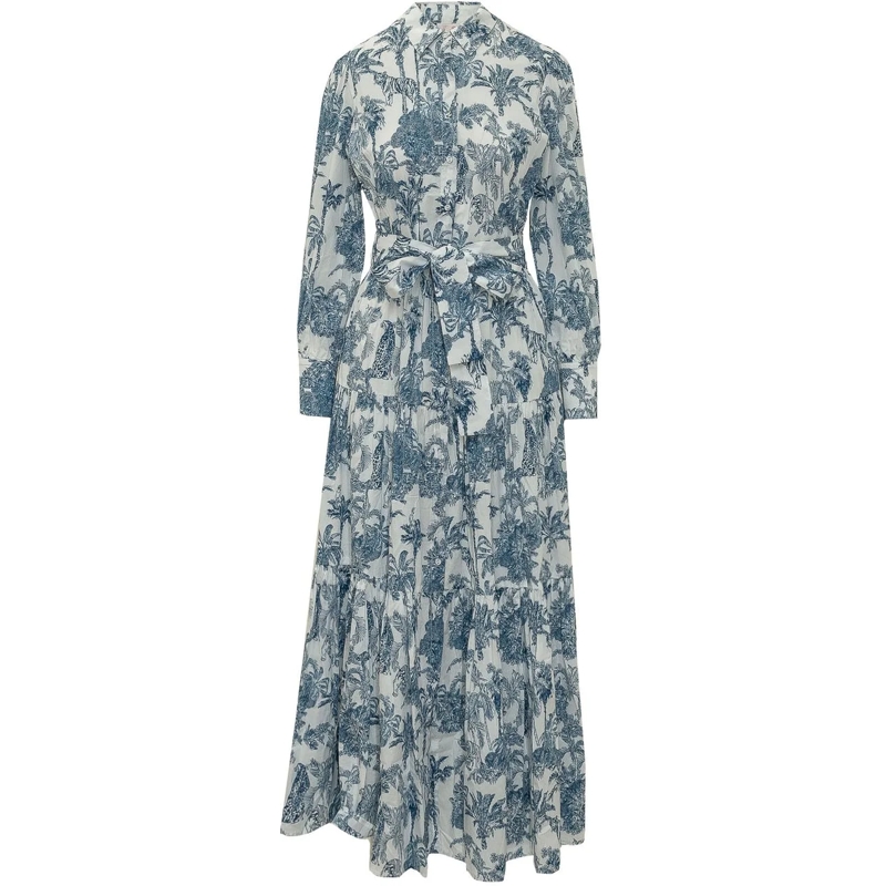 Mc2 Saint Barth Maxikleid Jensen Abito Chemisier Lungo mehrfarbig