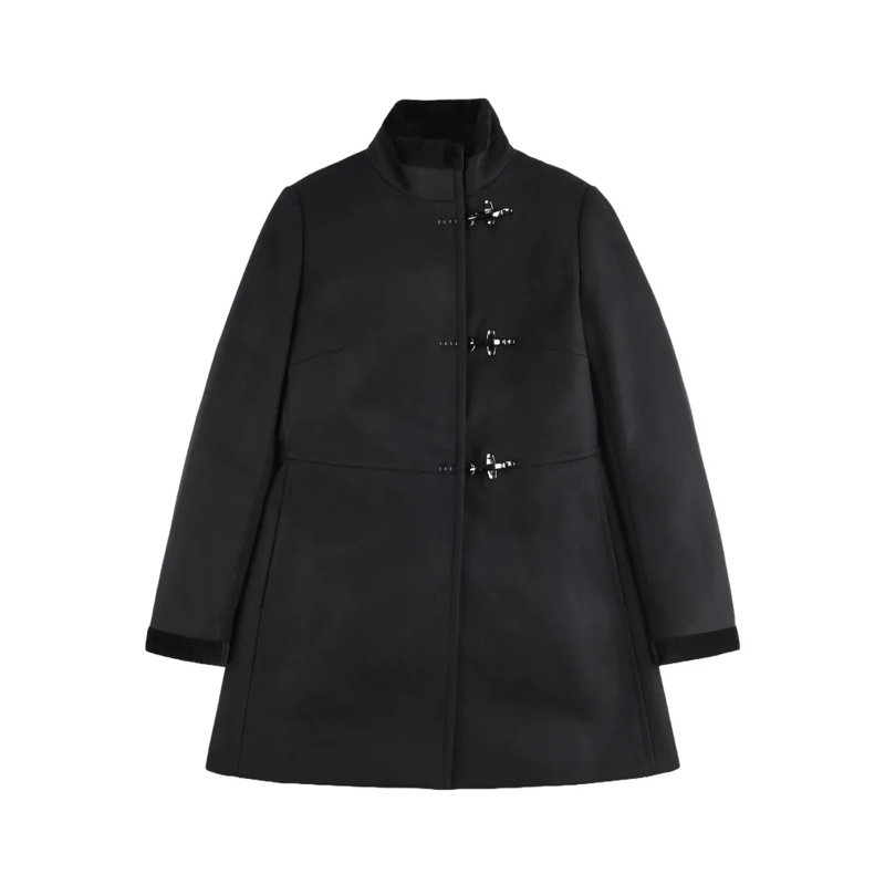 Fay Winterjas Virginia 3 Ganci Coat With High Collar Black