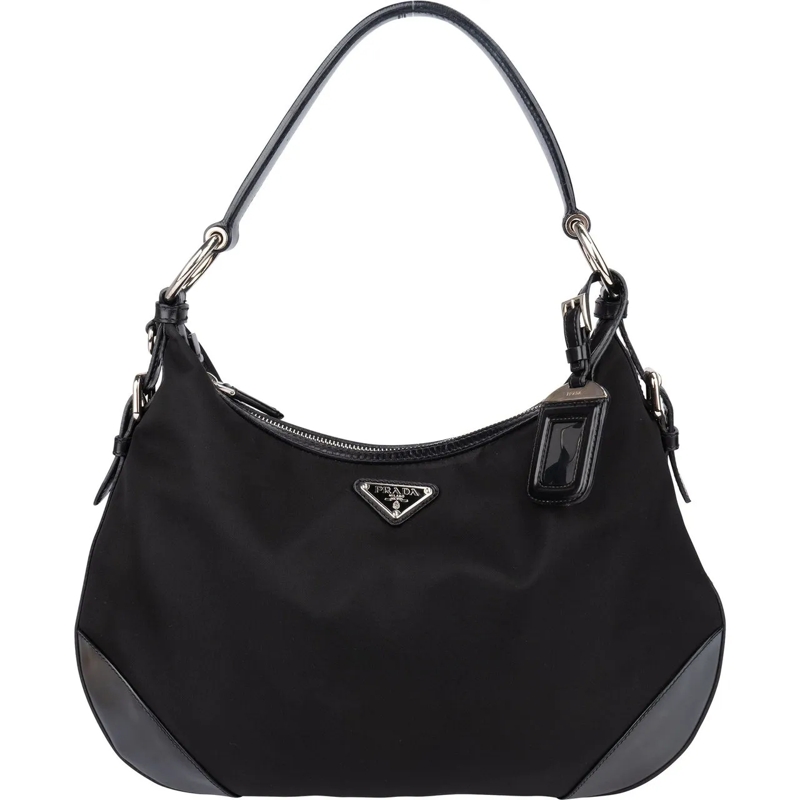 Prada Sac à bandoulière Prada Nylon Triangle Shoulder Bag schwarz