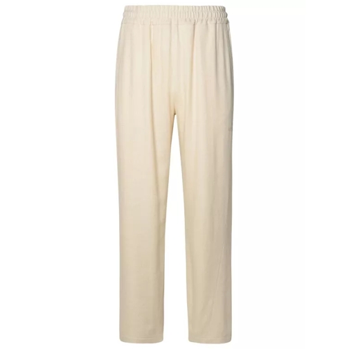 Gcds Ivory Linen Blend Trousers Neutrals 