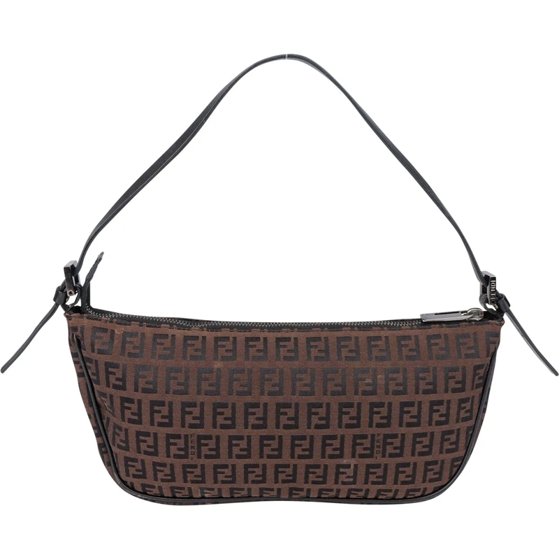 Fendi Schultertasche Fendi FF Monogram Zucca Handbag braun