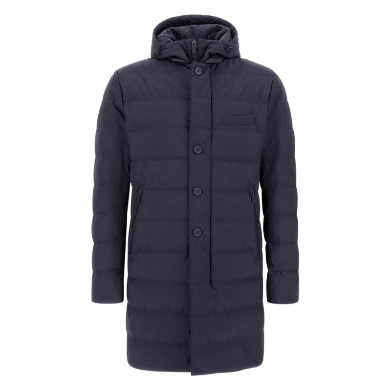Herno Daunenjacke Long Padded Jacket With Windstopper Fabric Blue