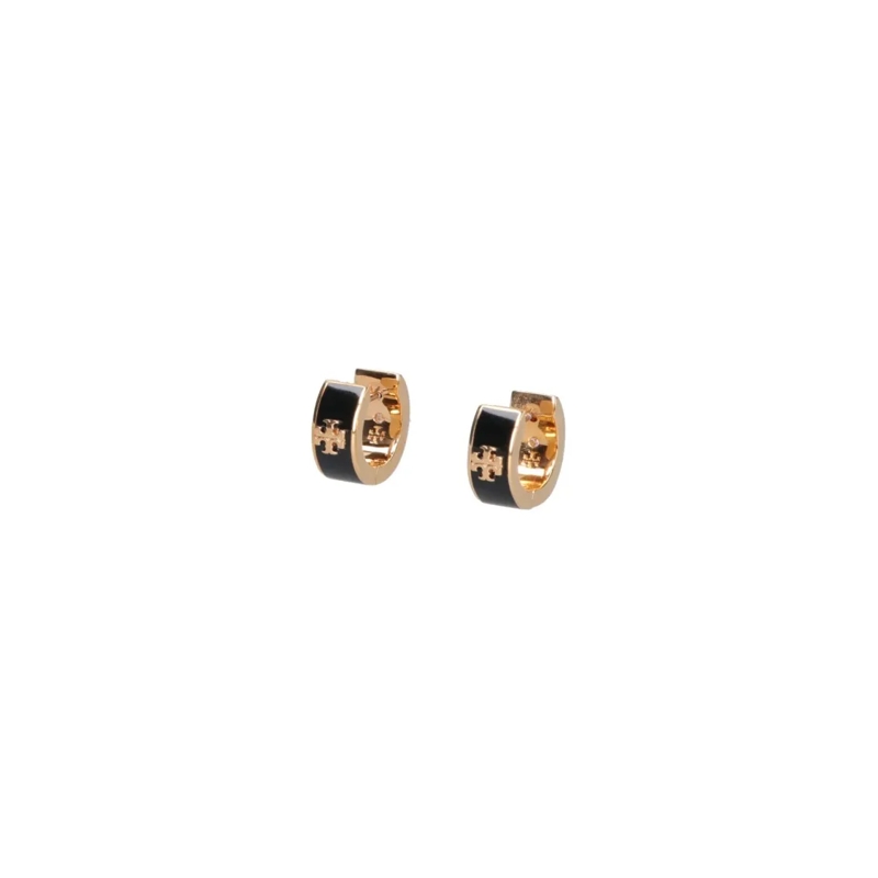 Tory Burch Oorknopjes 'Kira Huggie' Earrings – Gold & Black Gold