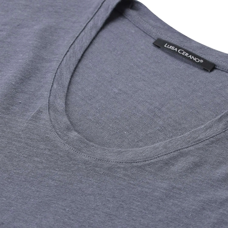 Luisa Cerano T-Shirt T-Shirt aus Leinen blau(Image 4)